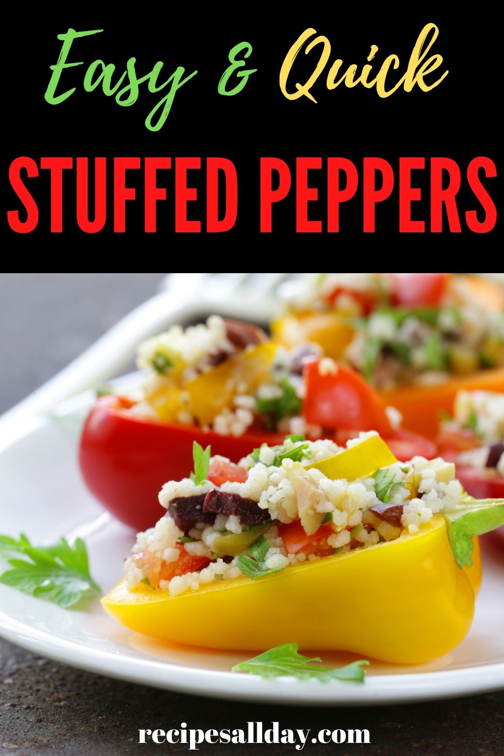 Stuffed Peppers Recipe - recipesallday.com | Easy as 123 | Full recipe