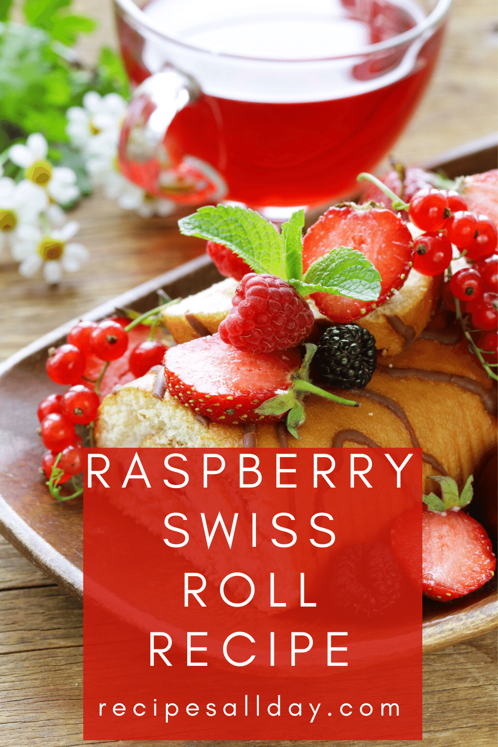Raspberry Swiss Roll Recipe - RecipesAllDay