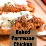 This is a recipe for chicken strips that are baked in the oven. Lovely to enjoy with fries or mashed potatoes and vegetables as part of the main meal. #parmesan #chicken #chickenstrips #dinner #recipes #yummy