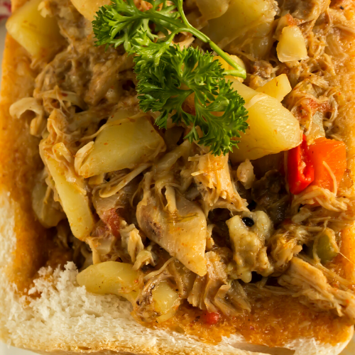chicken bunny chow, recipe for bunny chow, how to chicken bunny chow