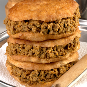 Vetkoek and Mince, South African Cuisine, Traditional Dish, Savoury Mince, Fluffy Vetkoek