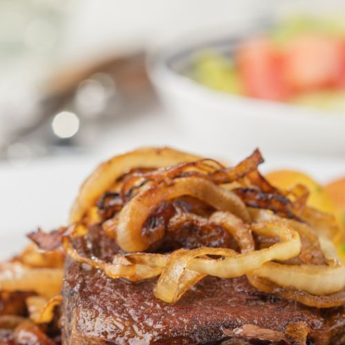 delicious steak and onion